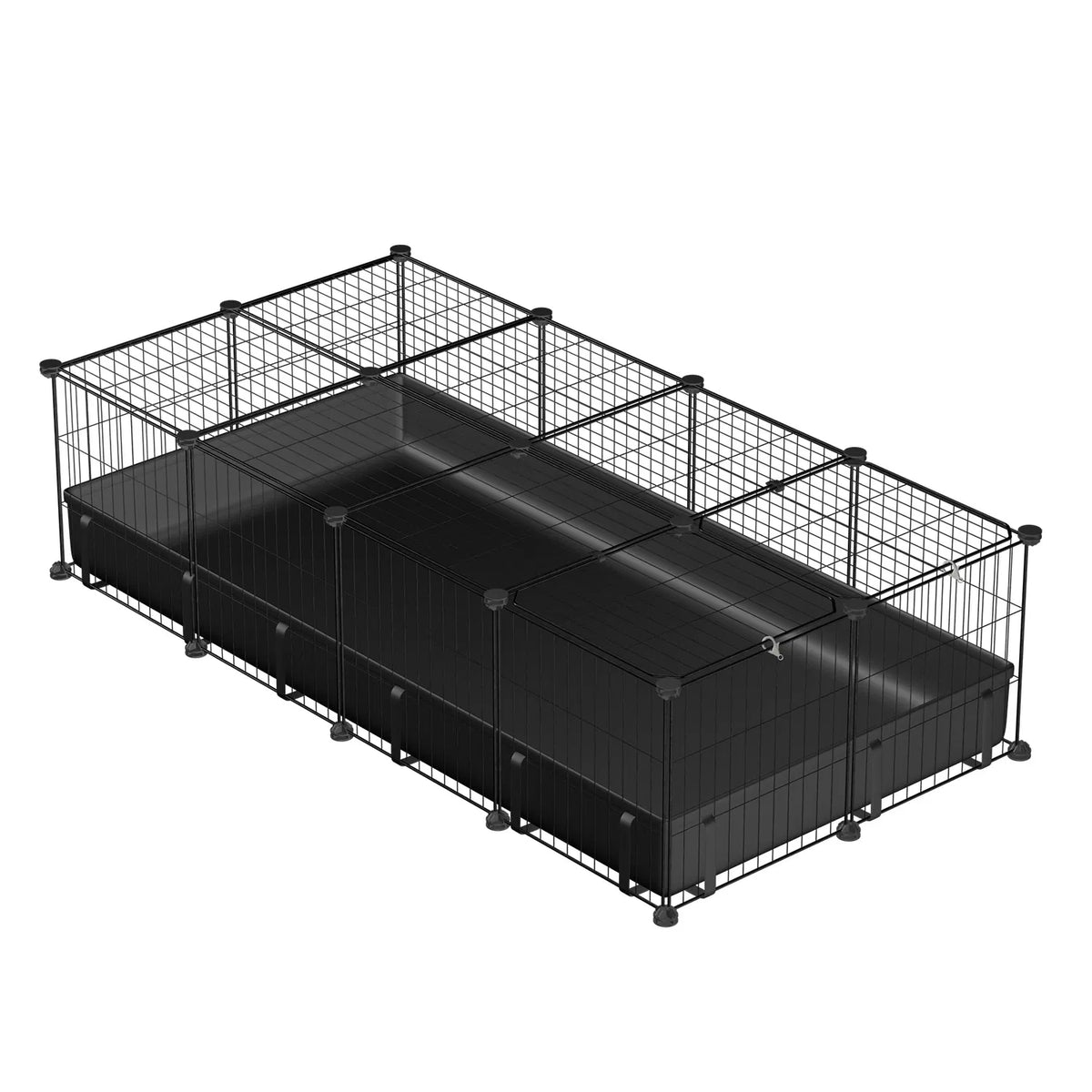 47x24x12" Guinea Pig Cage Small Animal Playpen DIY Metal Pet Enclosure with 20 Panels Waterproof Floor Mat for Hedgehogs