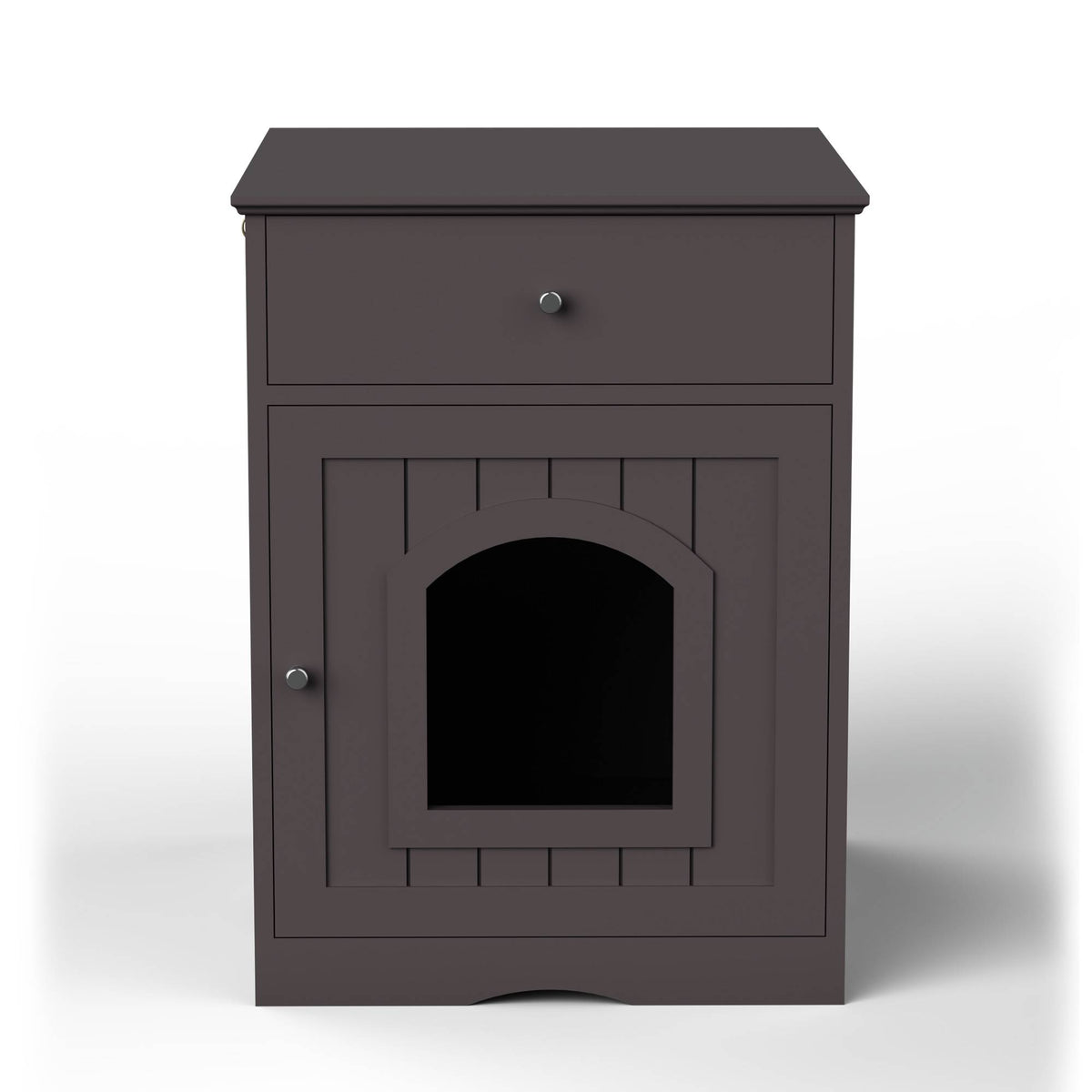 Wooden Pet House Cat Litter Box Enclosure With Drawer, Side Table Indoor Pet Crate