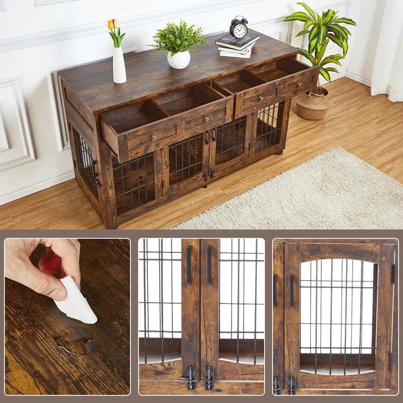 Dog Crate Furniture with Openable Partition - BIG FRENCHIES