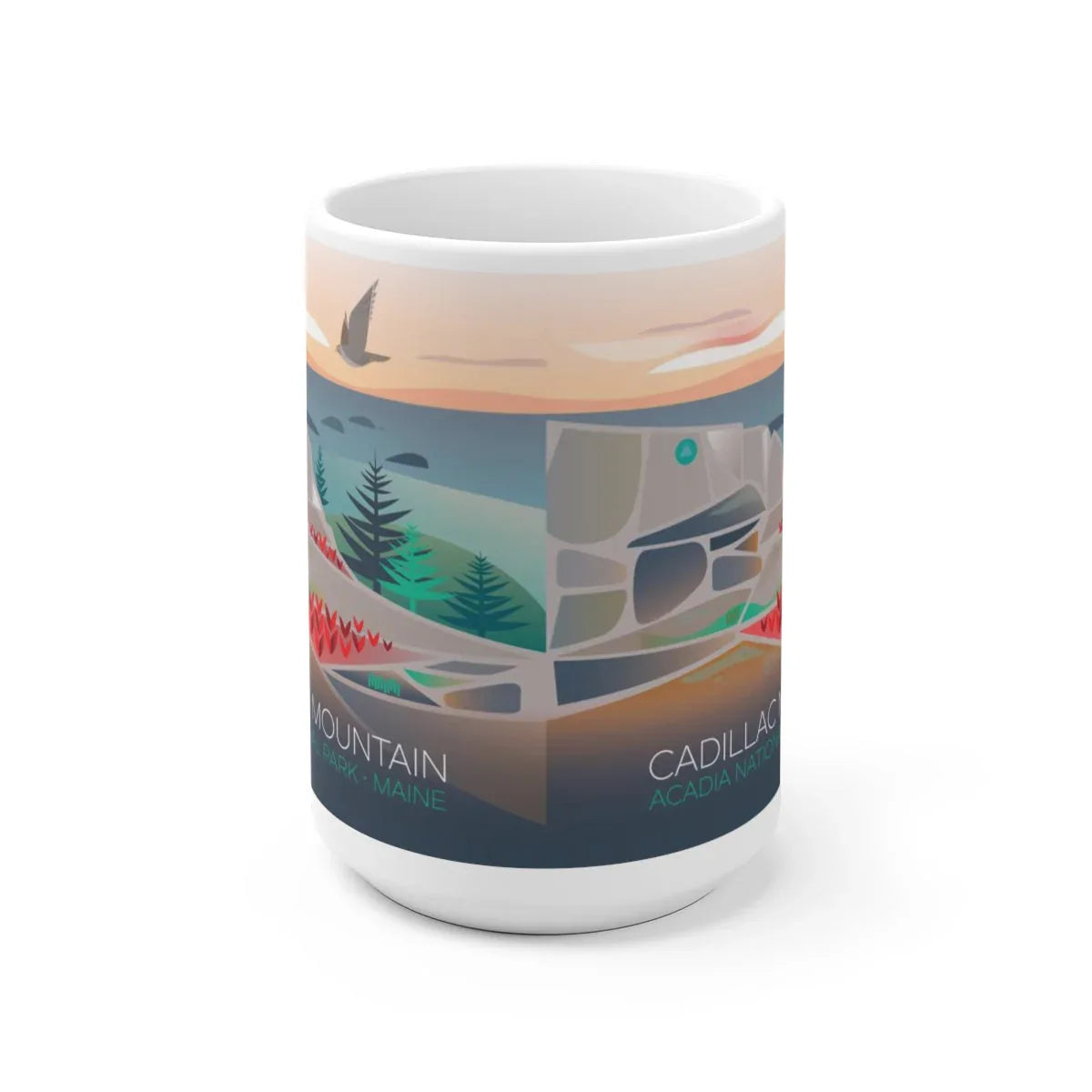 ACADIA NATIONAL PARK, CADILLAC MOUNTAIN 11 OZ OR 15 OZ CERAMIC MUG - BIG FRENCHIES