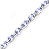6.00 Carat Genuine Tanzanite .925 Sterling Silver Bracelet