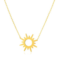 14K Yellow Gold Sunburst Necklace