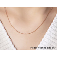 14k Rose Gold Oval Cable Link Chain 0.97mm