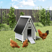 Chicken Coop For 2 Chickens, Outdoor Wooden Chicken House With Removable Nesting Box & Roosting Bar, Tray, Ramp