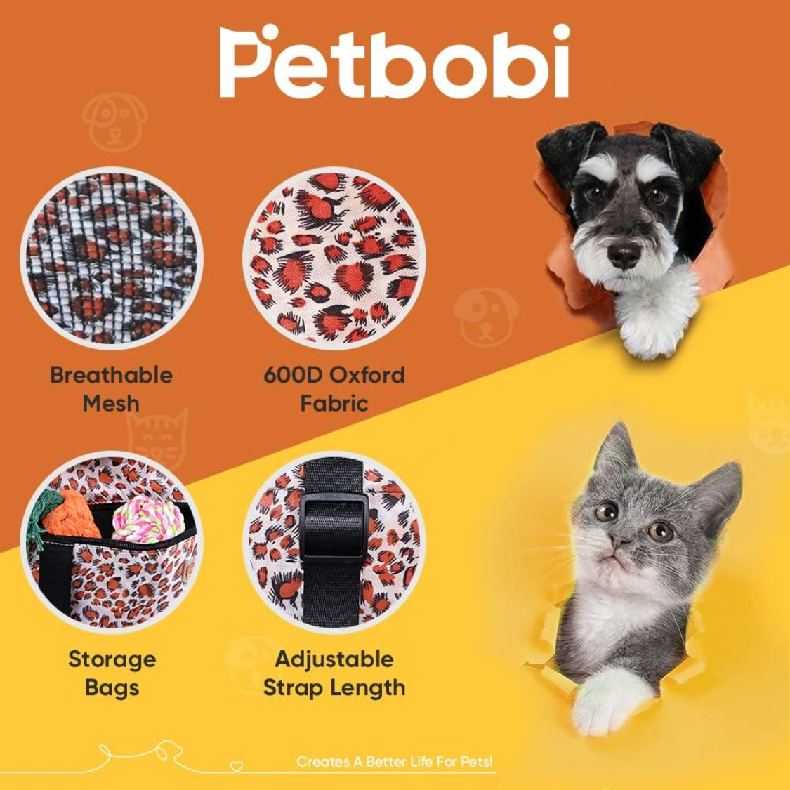 Small Dog Car Seat, Dog Car Booster Seat For Small Medium Dogs Foldable Front Seat Safety With Sturdy PVC Tube Frame, Br
