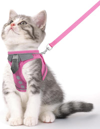 Escape Proof Cat Harness and Leash Set Reflective Adjustable Vest