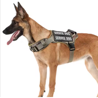USLOCAL Tactical Service Dog Harness With Control Handle No Pulling Adjustable Reflective Pet Vest Harness Easy Walking 