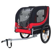 Large Folding Bike Trailer For Dogs 120LB Capacity All-Terrain Pet Carrier, Durable Steel Frame For Cycling, Jogging, Ca