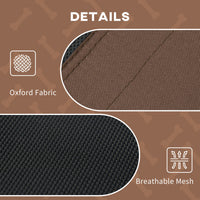48" x 36" Elevated Portable Dog Cot Cooling Pet Bed with UV Protection Canopy Shade, Coffee