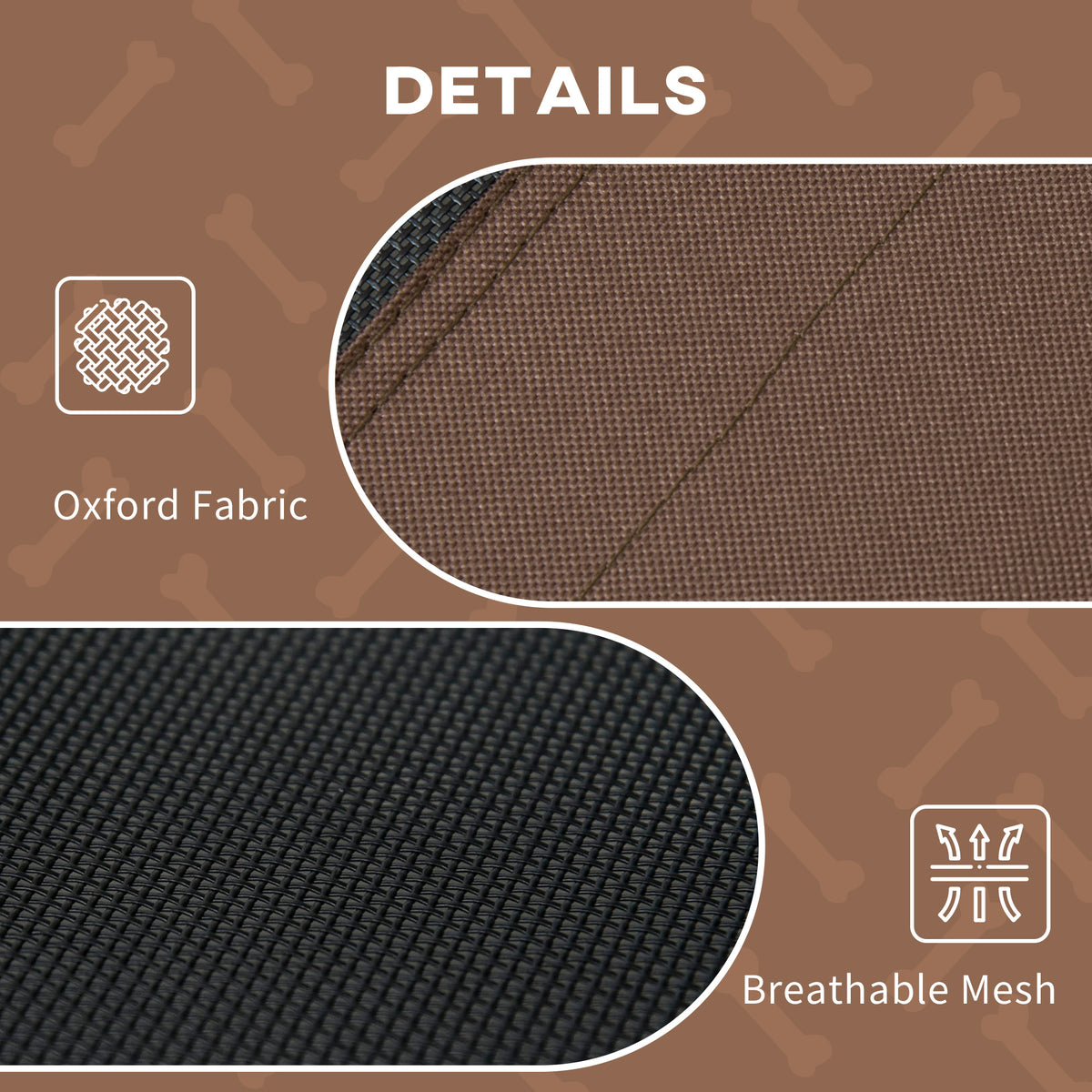 48" x 36" Elevated Portable Dog Cot Cooling Pet Bed with UV Protection Canopy Shade, Coffee