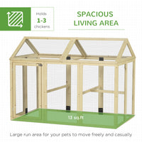 Wooden Chicken Run, Combinable Design with Perches, 4.6 x 2.8, Nature Wood
