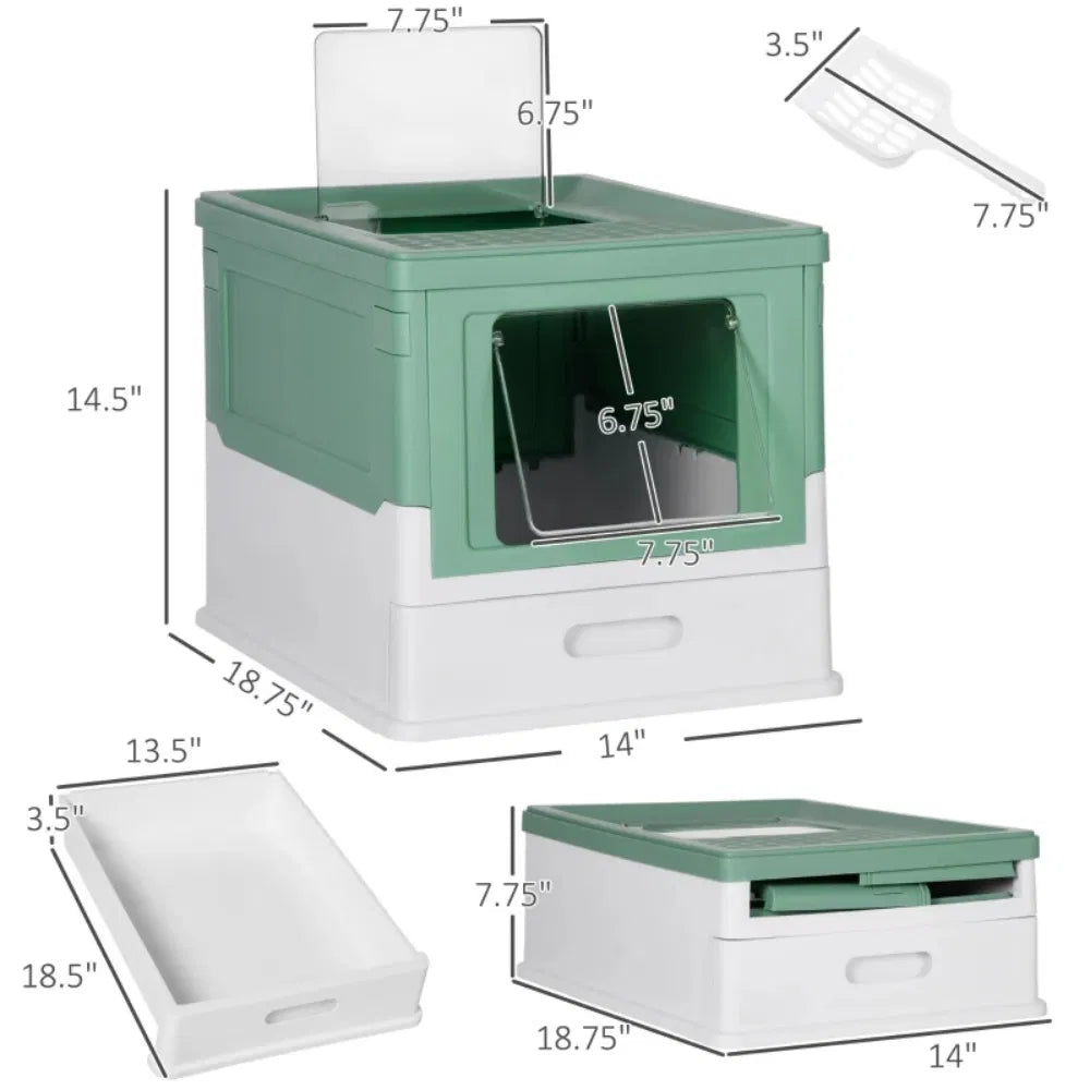 Stainless Steel Enclosed Litter Box for Cats