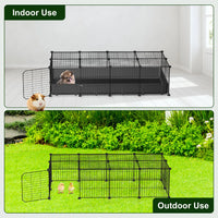 47x24x12" Guinea Pig Cage Small Animal Playpen DIY Metal Pet Enclosure with 20 Panels Waterproof Floor Mat for Hedgehogs
