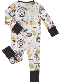 PoshTOT Halloween Farm Bamboo Baby Convertible Zippy Romper
