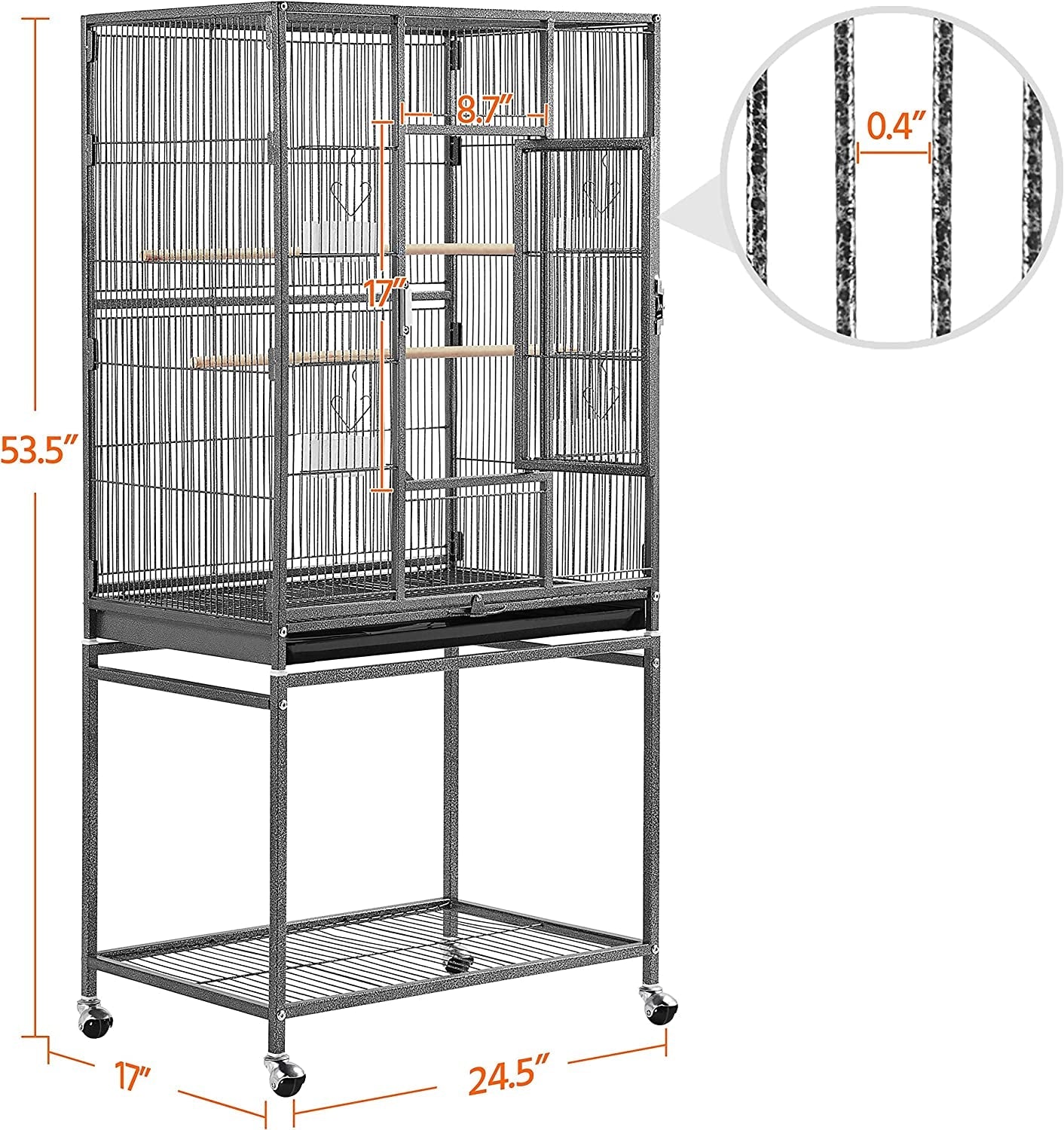 54-Inch Wrought Iron Standing for Large Parrot - BIG FRENCHIES