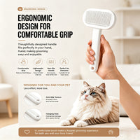 Pet Slicker Brush For Cats & Dogs, Self-Cleaning Grooming Brush With One-Click Hair Removal, Gentle Deshedding Tool For 