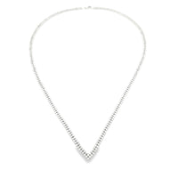 Natural 7.00ct Diamond Tennis Necklace 14KT White Gold