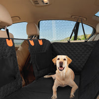 Dog Car Back Seat Cover With Zipper Mesh Window Storage Bags Waterproof 600D Oxford Cloth Car Seat Protector With Slide 