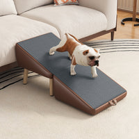 (UPGRADED) Dog Stairs for Small Dogs and Cats, Dog Ramp for Couch and Bed, Foldable 2-in-1 Wooden Pet Steps for Puppy, S