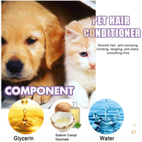 Pet Hair Conditioner For Dogs Cats, Moisturizing Detangling Pet Coat Conditioner, Anti Static, Softens & Brightens Fur, 