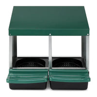 2 Compartment Roll Out Chicken Nesting Box With Plastic Basket, Egg Nest Box Chicken Laying Box Hens Chicken Coop Box, G
