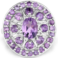 2.67 Carat Genuine Amethyst .925 Sterling Silver Ring