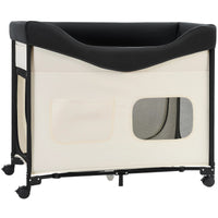 Elevated Lounge Dog Bed XL, Foldable Raised Dog Bed Cot For Large Dogs & Cats, Portable Pet Bed With Wheels, 600D Oxford