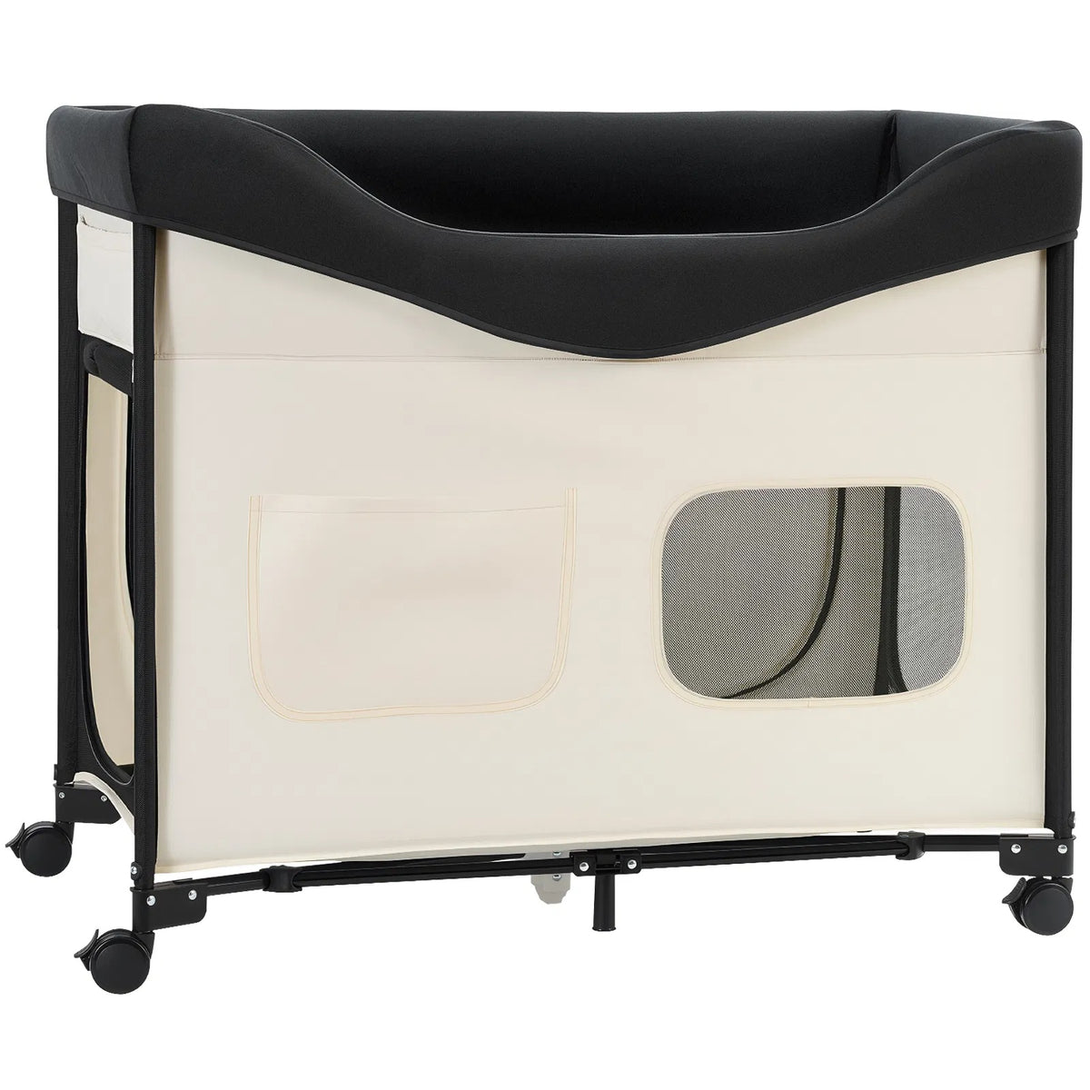 Elevated Lounge Dog Bed XL, Foldable Raised Dog Bed Cot For Large Dogs & Cats, Portable Pet Bed With Wheels, 600D Oxford