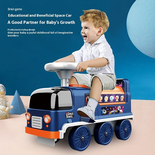 Children's Space Bus Fire Police Electric Toys Can Sit People