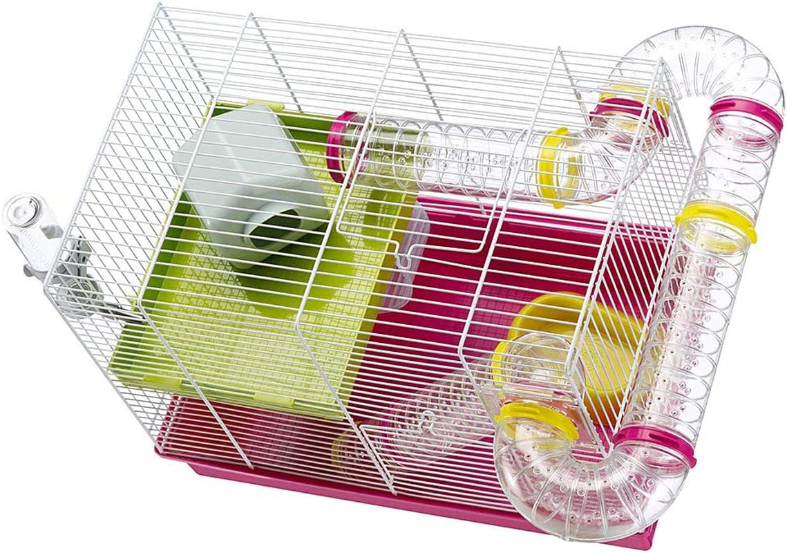 Laura Small Hamster Cage | Fun & Interactive Cage Measures 18.11L X 11.61W X 14.8H & Includes All Accessories - BIG FRENCHIES