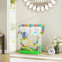 PawHut 5 Tier Hamster Cage With Tubes And Tunnels, Small Animal Cage, Rat Gerbil Cage With Water Bottle, Food Dish, Exer