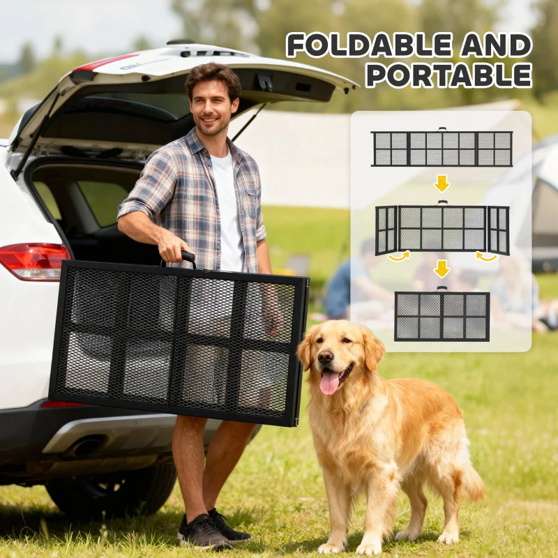 PawHut Dog Car Ramp, Extra Long And Wide, Non-Slip Surface, Folding Portable Pet Ramp For Large, Small & Senior Dogs