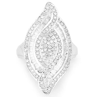 1.22 Carat Genuine White Diamond .925 Sterling Silver Ring