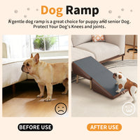 (UPGRADED) Dog Stairs for Small Dogs and Cats, Dog Ramp for Couch and Bed, Foldable 2-in-1 Wooden Pet Steps for Puppy, S