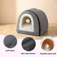 Cat Bed For Indoor Cats Foldable Cat Cave Anti-Slip Water-Resistant Bottom Cat Houses For Indoor Cats Or Small Dogs Kitt