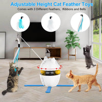 Automatic 3 in 1 Interactive Cat Toy with Laser and Feather for Indoor - BIG FRENCHIES