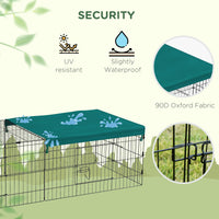 73" Small Animal Playpen with with Roof for Rabbits, Chicken, Chinchillas for Indoor/Outdoor Use, Green