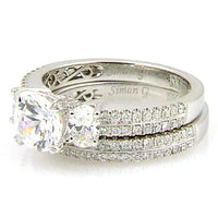 Natural 1.05ct Engagement Ring Set 18KT White Gold
