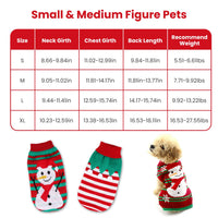 2 Patterns 4 Sizes Option-- 1Pc Pet Christmas Turtleneck Sweater Dog Cat Christmas Clothes Snowman Stripes Costume Winte