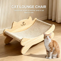 Cat Scratcher Bed for Indoor Cats Kitten Bed Cat Hammock with Solid Wood Frame Wear Resistant Sisal Backrest Design Cats