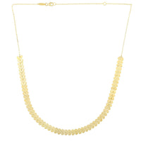 14k Yellow Gold Polished Heart Link Chain Necklace