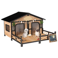 Dog House Outdoor, Wooden Dog Kennel Weatherproof With Porch, Openable Roof, Multiple Packages Shipped. Please Pay Atten