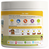 Omega-3 Fish Oil Chews for Dogs 120 Count Skin & Coat Shedding EPA & DHA