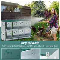 8 Compartment Chicken Nesting Boxes,For Laying Eggs, Metal Poultry Nest Box Wall Mount For Chickens, Hens, Large Vented 
