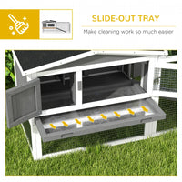 Hutch 2-Story Bunny Cage, Guinea Pig Cage Indoor Outdoor, Small Animal House With Slide Out Tray, For Rabbits, Chickens,