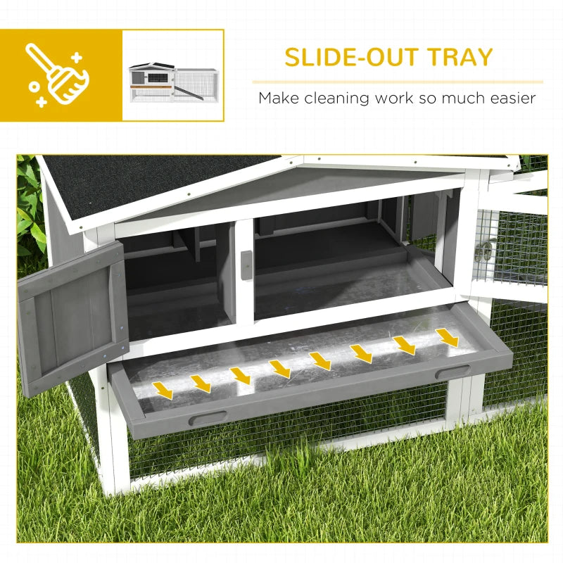 Hutch 2-Story Bunny Cage, Guinea Pig Cage Indoor Outdoor, Small Animal House With Slide Out Tray, For Rabbits, Chickens,