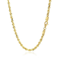 3.5mm 10k Yellow Gold Solid Diamond Cut Rope Chain