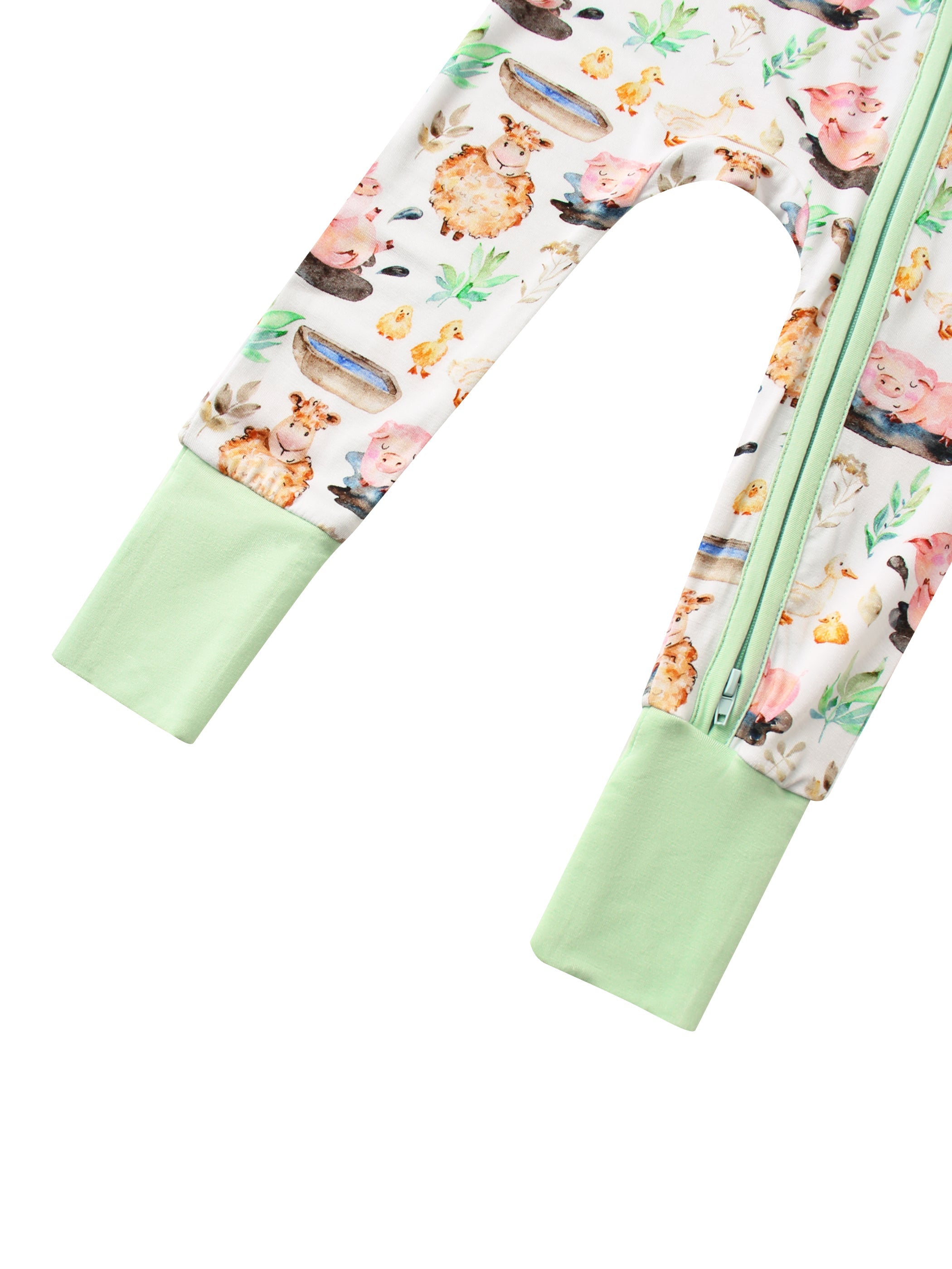 PoshTOT Little Yellow Sheep Bamboo Baby Convertible Zippy Romper