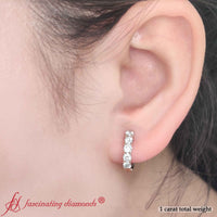1 Carat Sparkle Five Stone Hoop Earrings