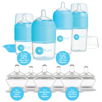 PopYum Blue 10 Piece Bundle: Bottle Set + 3 Nipple 2-Packs - BIG FRENCHIES
